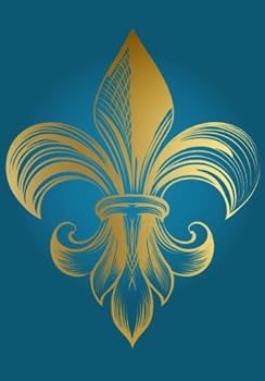 Golden Fleur de Lis Notebook (A5) : A Classic Ruled/Lined Journal/Composition Book to Write in with Gold French Fleur de Lis Flower (Turquoise/Aqua)