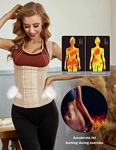 Image of Ekouaer Women's Underbust Corset Waist Trainer Cincher Steel Boned Body Shaper Tummy Fat Burner S-4XL