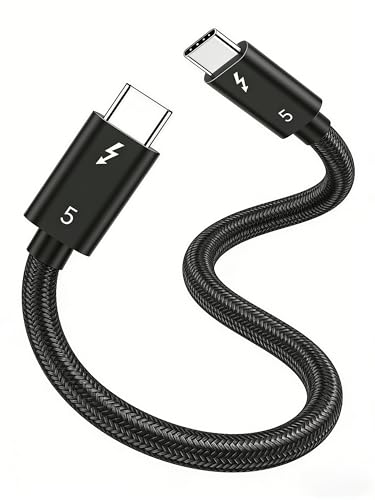 2 Pack Short Usbc Cable for Short Thunderbolt 5 Cable 1FT (0.3M) 240W Charging 80Gbps Data Transfer 8K/4K Displays Compatible Thunderbolt 4 SSD MacBook M4 Pro/Max iPhone 17/16 Dock and More
