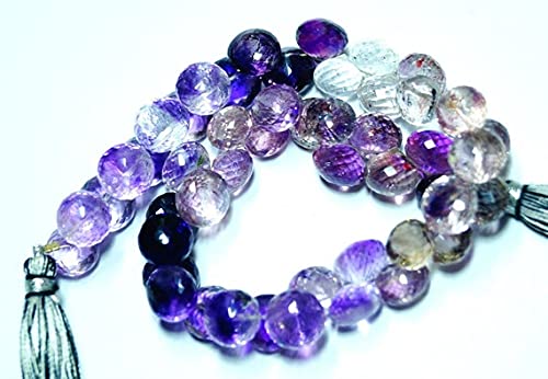 Perles améthyste rutilée naturelle en fil de 24 cm pour créer vos propres bijoux uniques