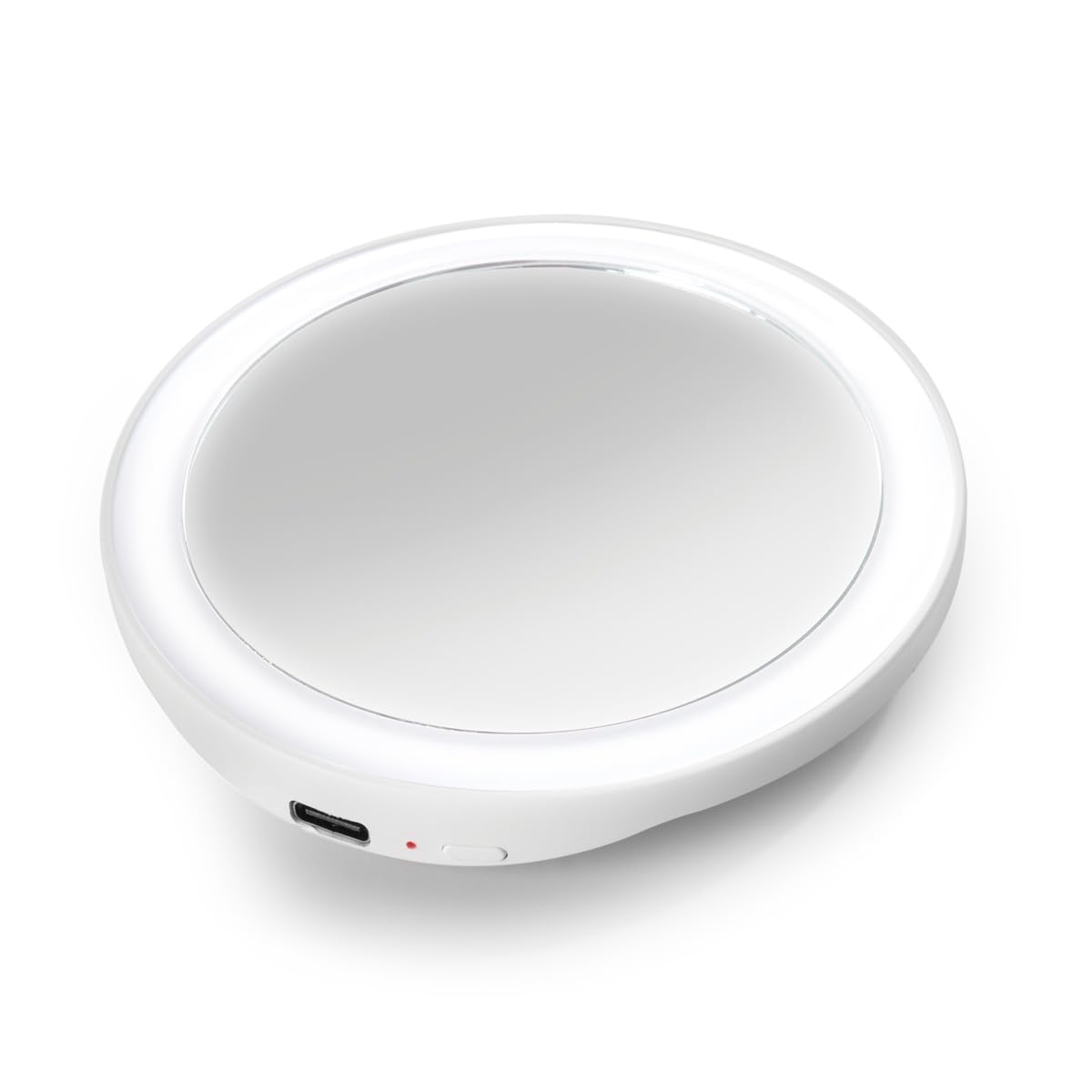 MACOM Mini Specchio da Trucco con ventosa, Ingrandente 7X con luce LED e ricarica USB, Sensation 234 Mini Solar