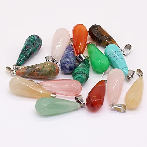 Quartz rose et unakite en pendentifs lot de 12 pour ateliers bijoux créatifs DIY