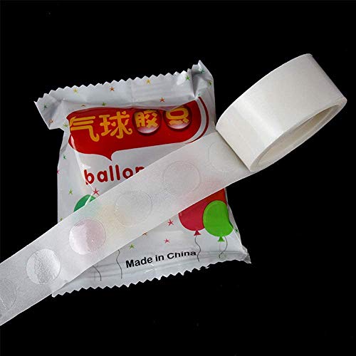 Image of Rozi Decoration Balloon Glue Dots - Strong Adhesive Double-Sided Clear Dot Stickers for Party Balloon Decoration, Easy to Use, No Residue - 200 Glue Dots Roll for Balloon Garland Arch and DIY Crafts