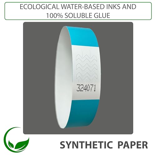 CINTAPUNTO - Einlassbändchen Papier - Eintrittsbänder 1000 Stück - Einlassbänder - Festival Armbänder - Party Bändchen Einlass Eintritt - eintrittsbändchen - Bänder Club - wristband - Aqua