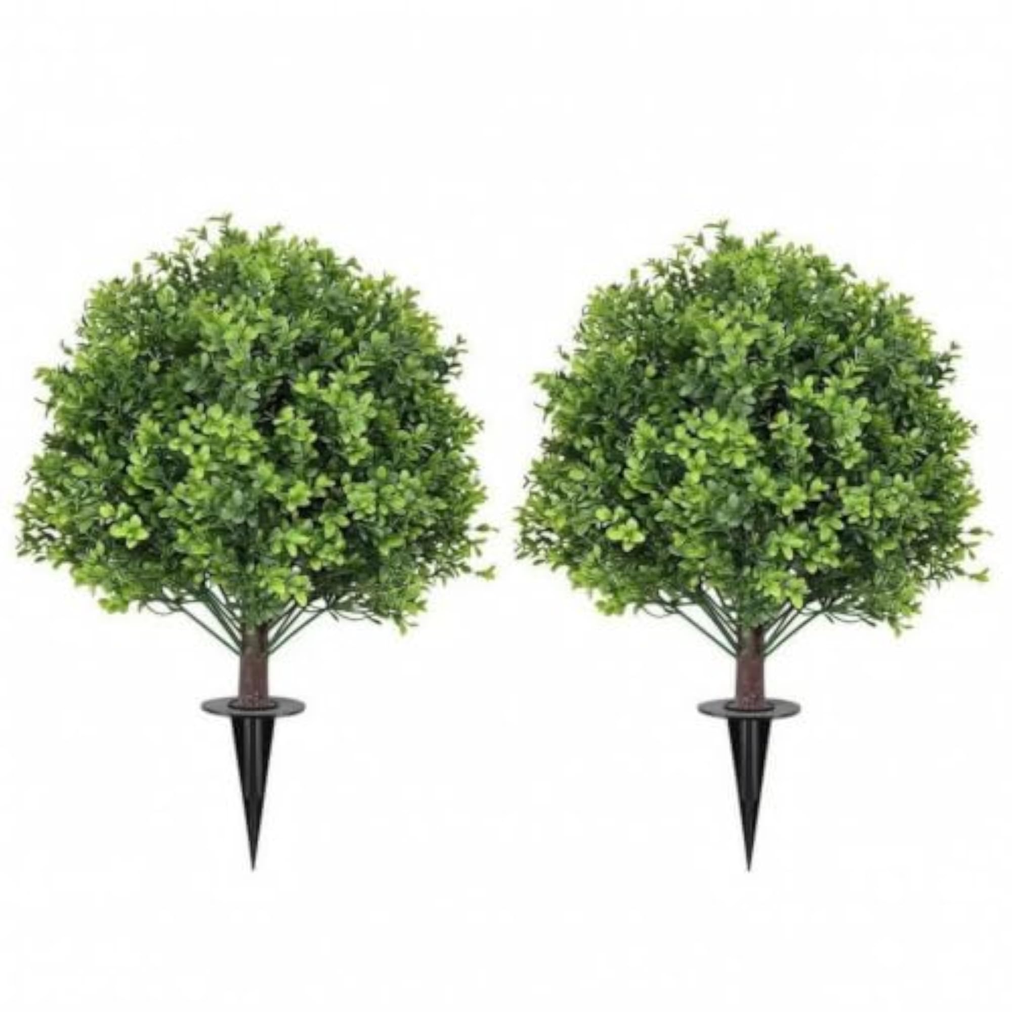 2 Pieces Artificial Topiary Tree with Ground Stake, 60 cm Decorative Plant
