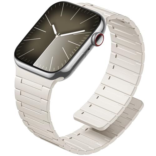 Image of SNBLK Magnetic Watchband Compatible with Apple Watch for Men 44mm 45mm 46mm 49mm 42mm 41mm 40mm 38mm Women, Silicone Sport Strong Magnet Strap for iWatch Series 11 Ultra 3 Ultra 2 Se 10 9 8 7 6 5 4 1
