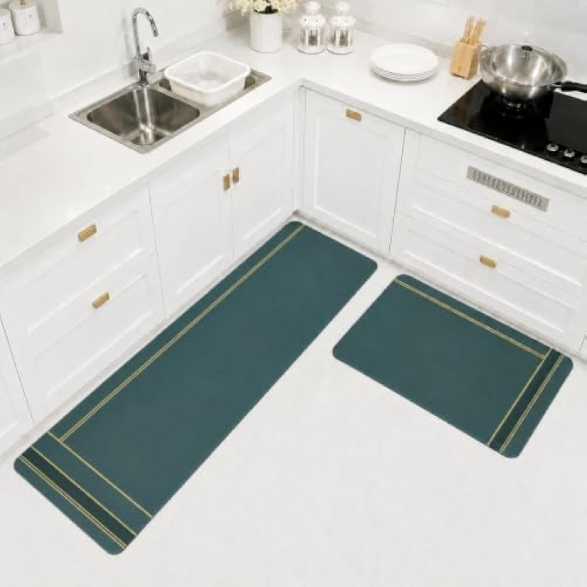 Waterproof & Washable Kitchen Mats Set of 2