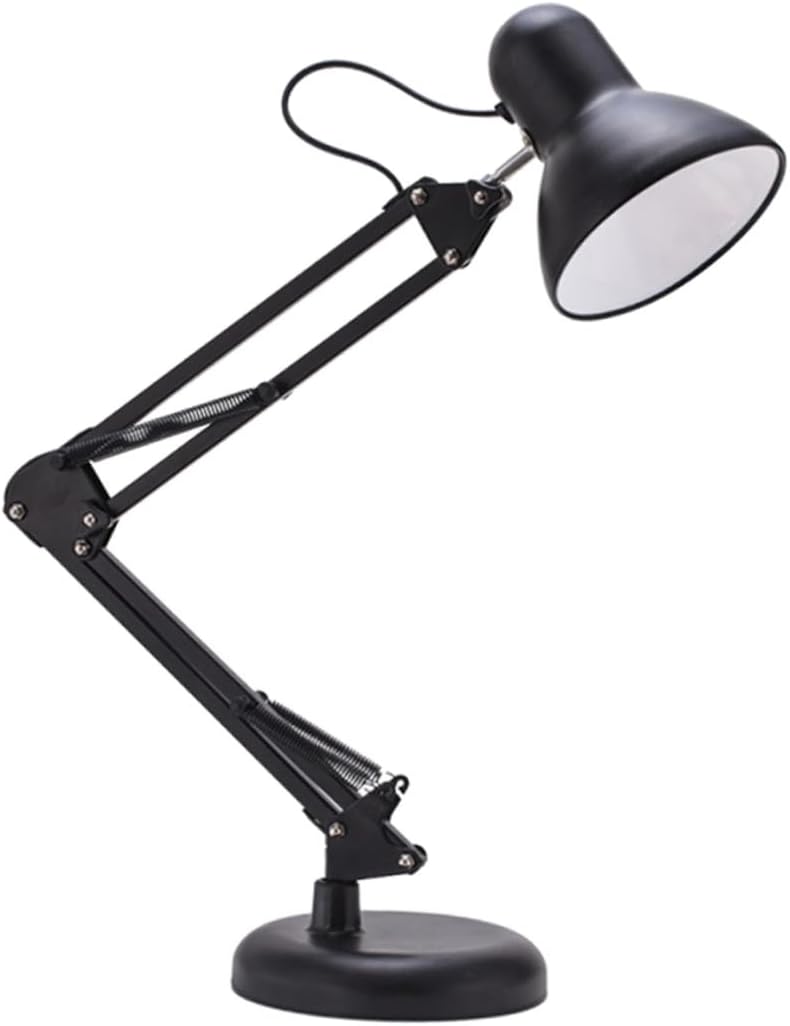 Kisangel LED USB Metal Desk Lamp with Long Arm Foldable Eye-Caring Table Lamp for Reading and Study Dimmable Brightness Rustproof Design for Bedroom and Office