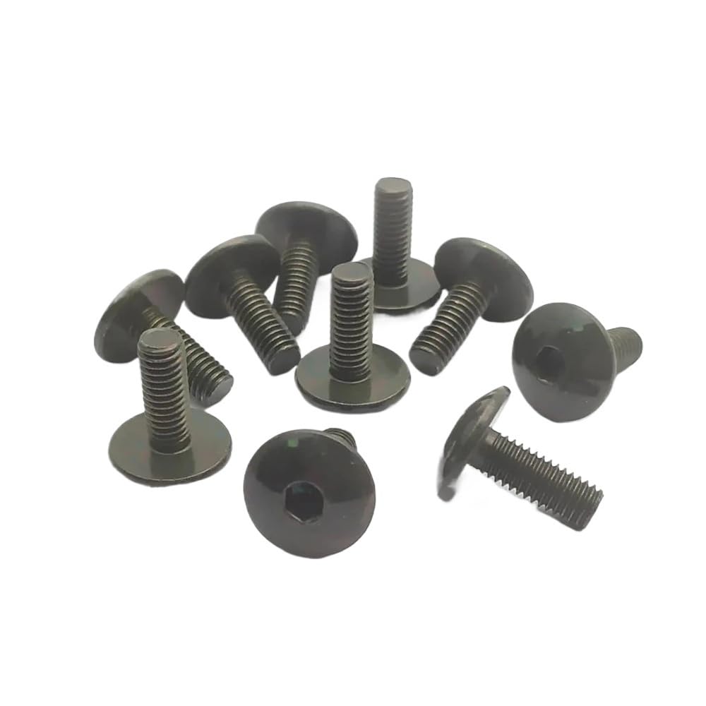 Tornillos M6 de cabeza plana para fijar carenado de moto y scooter en verde militar 3