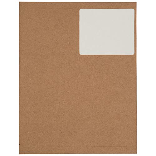 JAM PAPER Shipping Address Labels - Large - 3 1/3 x 4 - Brown Kraft - 120/Pack