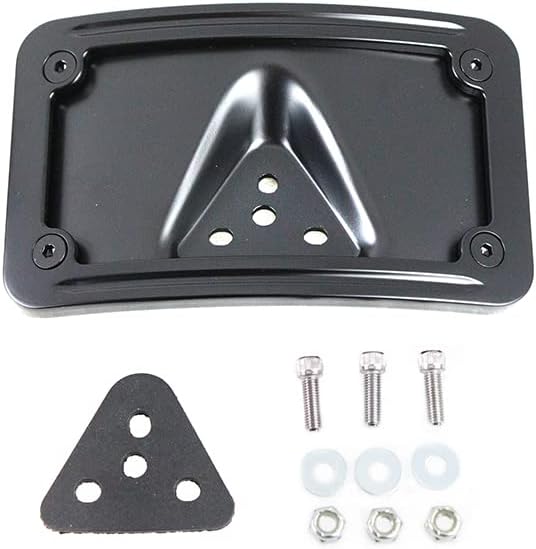 V-TwinMANUFACTURING License Plate Bracket Curved Laydown Style Black