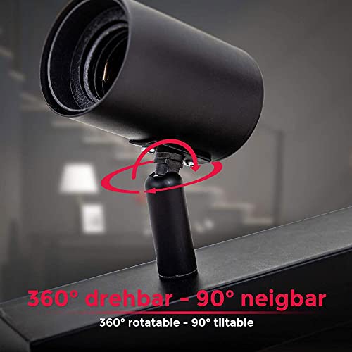 Aplique de pared industrial E27 de metal negro regulable para dormitorio 4