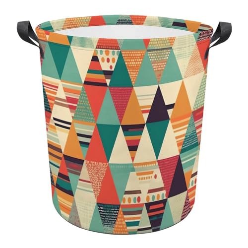 Grand panier à linge imperméable pliable en tissu rayé - 2