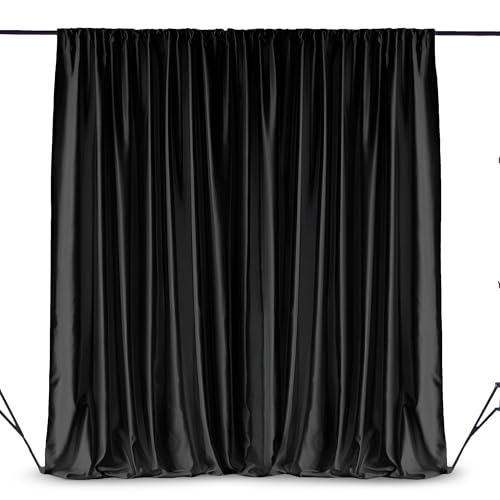 Toile de fond en soie glacée noire pour tissu de décoration de mariage 3x3m