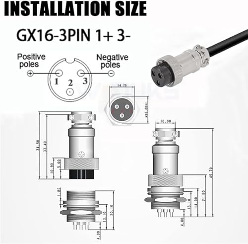 58.8V 4A Charger for Apollo 52V Phantom, Explore, Ghost, Pro/Yume Y10/ VSETT 9(NOT for 9+)/ Zero 8X 10 10X and More 50V to 52V 14s Lithium Li-ion Battery Gx16-3 Standard 3 Prong Plug