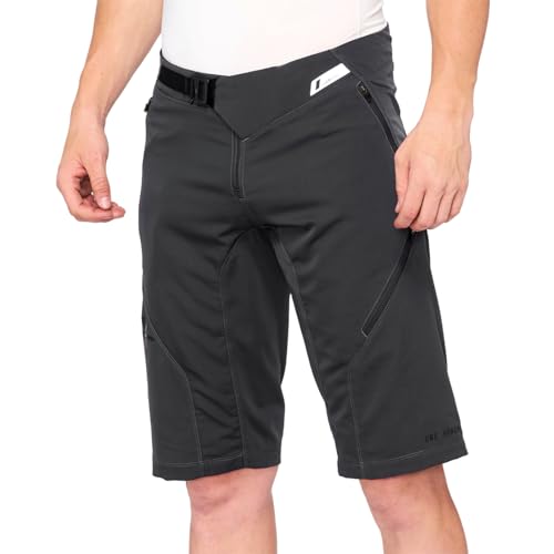 100% Airmatic Shorts Charcoal-32 Pantalón Corto, Charcoal (Negro), 32 Unisex Adulto