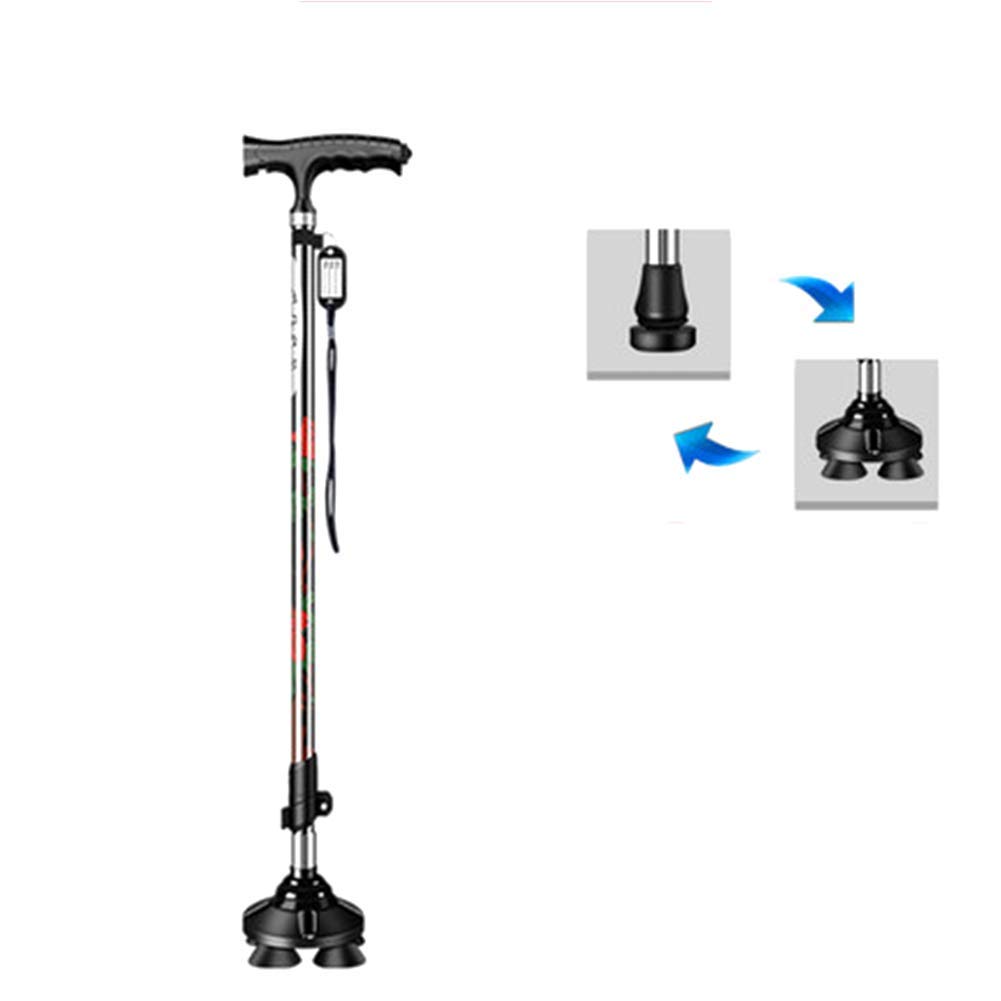 Bastoni da passeggio da donna con luce LED ad altezza regolabile con 2 basi antiscivolo Interesting