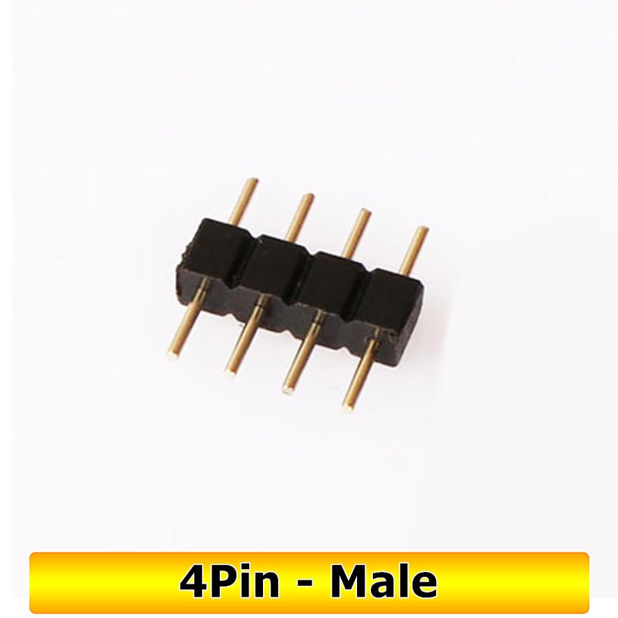 Wiring Connecting Terminals 4 Pin 5Pin Needle RGB RGBW Connector Adapter Male Double Insert for RGB RGBW 5050 3528 LED Strip Light Long lifespans - (Style: A, Color: 4Pin Male)