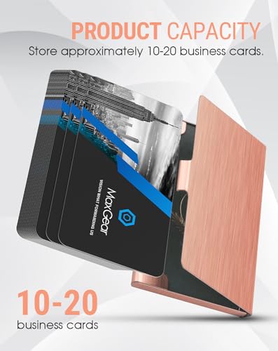 Maxgear RFID-CARD-HOLDER-ROSE GOLD Metal Business Card Holder For Women & Men, Pocket Business Card Case Slim Business Card Wallet Business Card Holders Name Card Holder thumb #2
