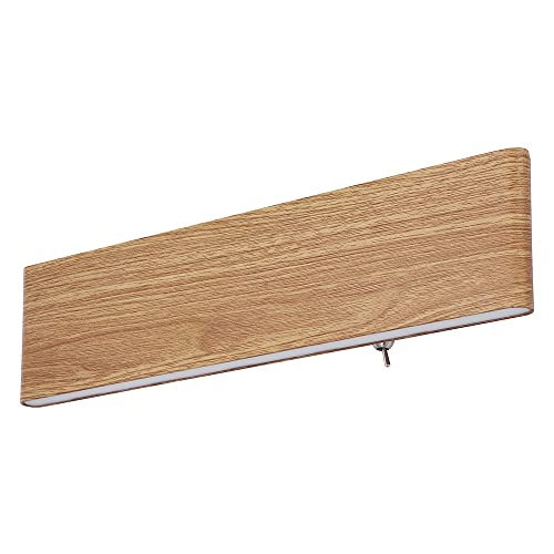 Wandlampe Wandstrahler Leseleuchte LED 12 Watt Holzoptik braun weiß D 295 mm