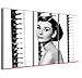 Stampe su Tela Quadro, Audrey Hepburn II Tela Moderna in 3 Pannelli già intelaiati, Canvas, Pronto per Essere Appeso, 90x60cm