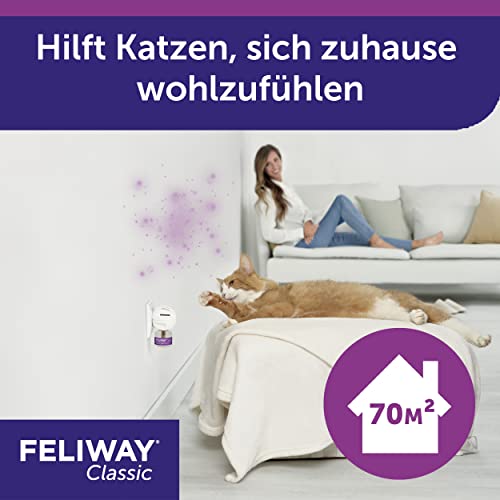 FELIWAY Classic Vorteilspack für Katzen | 3x Nachfüllflakon (neu) | Pheromone zur Reduktion von Stressverhalten | kontinuierliche Entspannung für Ihre Katze | 3x 48ml