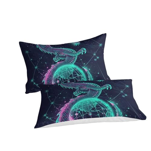 Ensemble de literie dragon 3D housse de couette microfibre super king - 3