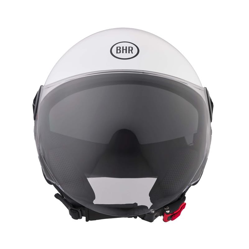 BHR Casco Demi-Jet 840 DUAL SHIELD - Casco Scooter Doppia Visiera Omologato ECE 22.06 con Visierino Interno Parasole e Sgancio Micrometrico - Bianco M