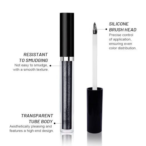 Image of SUAKE Liquid Sparkling Glitter Eyeshadow Stick Pack - High Pigment Shimmer Metallic Eye Shadow, Long-Lasting, White Blue Black Gold Purple Bold Colors,Quicking-Dry (7#-12#, Pack of 6)