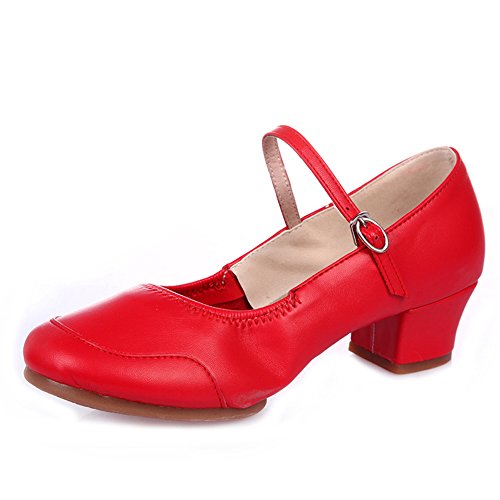 HomDSim - Zapatillas de Danza de Poliuretano para Mujer Rojo Red