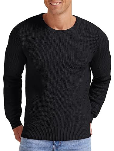 NITAGUT Men's Crewneck Sweater Soft Casual Classic Pullover Knitwear Lightweight Sweaters with Ribbing Edge3