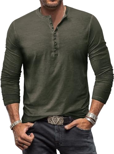 Henley - Maglietta da uomo a maniche corte con scollo a V, in tinta unita, slim fit, per il tempo libero, leggera, a maniche corte, da uomo, per il tempo libero, Blu