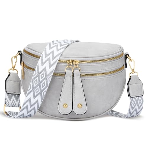 Image of KKXIU Crossbody Sling Bag for Women Trendy Fanny Pack Vegan Leather Chest Bag | Trendy