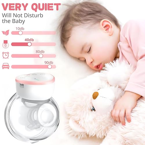 Image of MISK Wearable Electric Breast Pump For Feeding Mothers, 4 Modes & 12 Levels, Automatic & Digital Screen, Rechargeable 1200 mAh battery, 210 ML Milk cup, Compact Portable & Skin friendly BPA Free