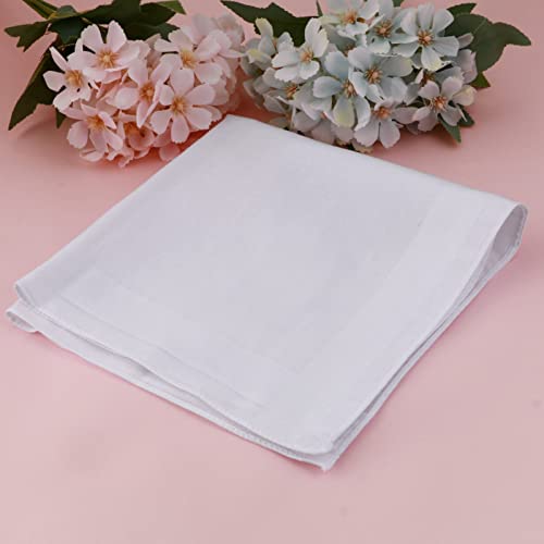 Image of HOULIFE Men's Cotton Handkerchiefs, Solid Color 60S Soft Cotton Hankies for Men Women 6 /12PCS 15.7 inchx15.7 inch