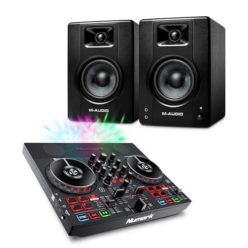 Contrôleur DJ Party Mix Live Numark et moniteurs M-Audio BX4 pour corriger vos soucis de mixage audio