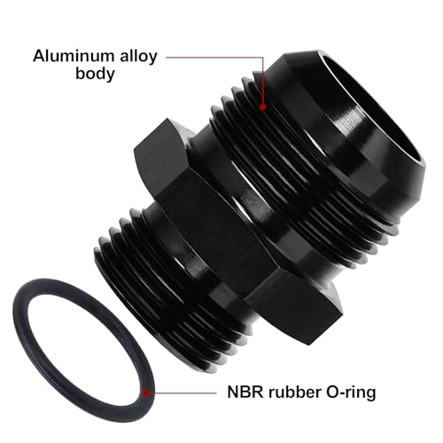 Image of EVIL ENERGY 16AN Flare to 12AN ORB Male Fuel Rail Adapter Fitting Black 2PCS