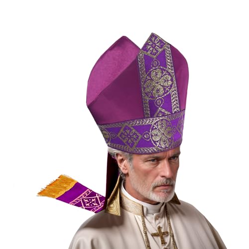 Mitre chapeau d évêque accessoire déguisement clergé pour cosplay Halloween et fête