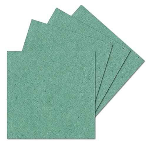 50 single cards square, 15 x 15 cm in eucalyptus green (kraft paper), 240 g m², blank craft cards, postcards
