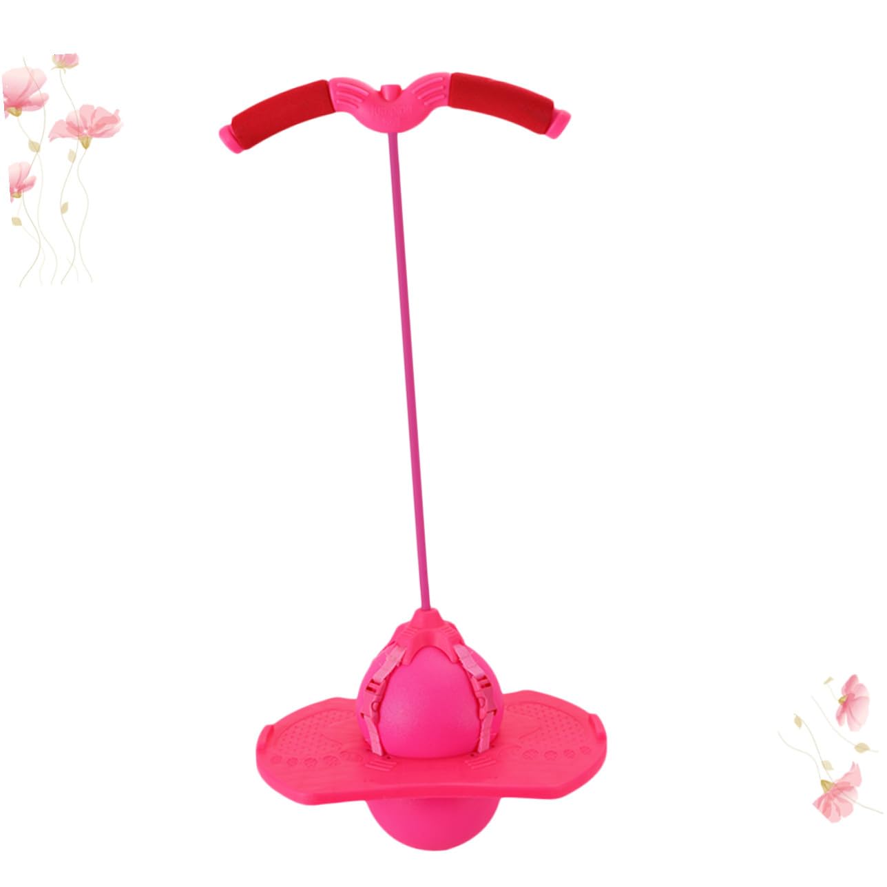 Balle Rebondissante avec Poignée en Silicone pour Garçons et Filles Rose | Jouet d'Extérieur pour Filles et Garçons en Silicone Bords Lisses pour Saut et Sport Activité Amusante Rose Extérieur