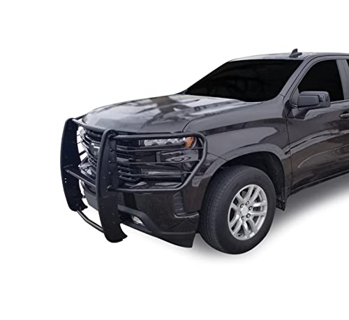 Image of Black Horse Off Road Grille Guard Modular Black Compatible with 2019-2021 Chevrolet Silverado 1500 /2022 Chevrolet Silverado 1500 LTD (Excl. 2019 Silverado 1500 LTD)-17GT29MA