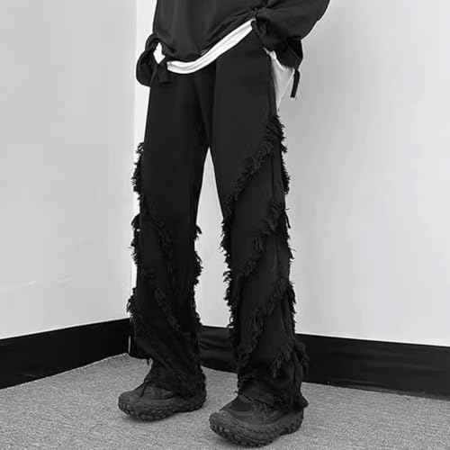 Men's Ripped Baggy Jeans Vintage Y2K Hip Hop Wide Leg Distressed Cargo Denim Pants Fit Skater2