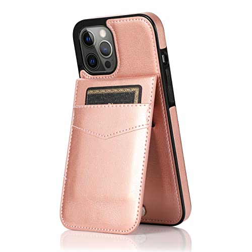 Rankomu iPhone 13 Pro plånboksfodral i roséguld med stativ