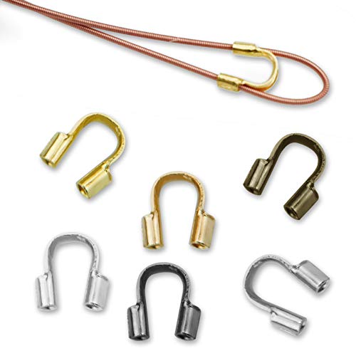 600 Pcs Brass Wire Protector, Fengek U Shape Wire Guardian Loops For Earring Necklace Bracelet Making, 6 Colors #TOP2