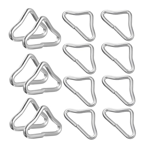 GLEAVI Anillos Triangulares Metálicos para Cama Elástica 25 Piezas Resistentes al Desgaste Color Plateado Accesorios Profesionales para Trampolín Ideales para Uso Exterior y Tensado