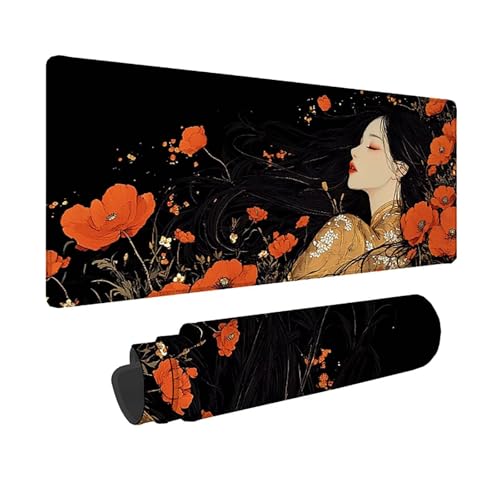 Tapis de souris XXL rouge imperméable 800x400mm anti-glisse