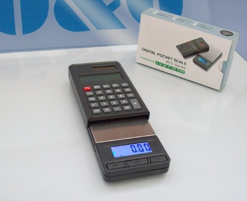 G & g PC Custodia bilancia & calcolatrice (2 in 1) bilancia digitale/bilancia per oro, per monete, 200 x 0,01 g
