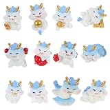 Kichvoe 12pcs Fengshui Dragon Statues Dragon Decorations Year of The Figure Lawn Ornaments Desktop Decoration Miniatures Chinese Office- Random Color