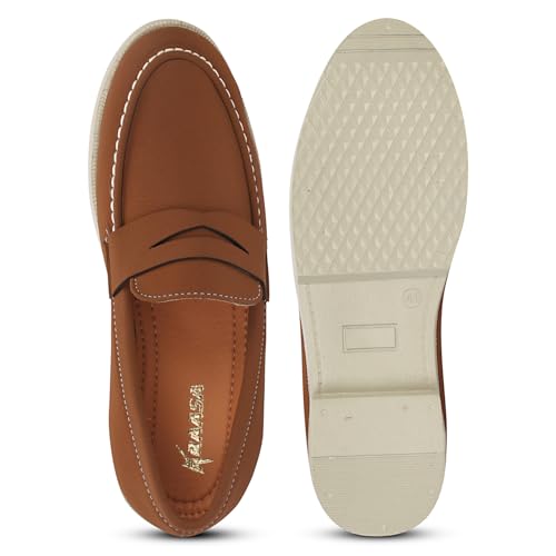 Image of Kraasa Men Premium Driftor 2.0 Block Heel Loafers for Mens, Causals| Lighweight Slip-On's | Soft Cushioned Insole | Super Flexible, Comfortable for Men