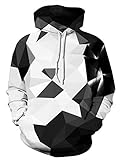 Mens Women Youth Hoodies Pullover 3D Black Grey Geometry Geometric Printed Graphic Sweatshirt Fashion Long Sleeve Teen Boy Girl Shirts Cool Jackets Novelty Funny Tops with Pockets